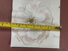 Embroidered Flower Floral Designer Fabric SampleLite Pale Pink /Blush