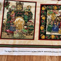 Night Before Christmas Victorian Mice Family Decorating Tree Panel Janet Orfini