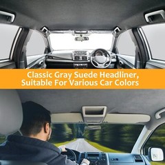 Grey Car Ceiling Fabric Repair Kit Headliner Material with Foam Backing 96″X 60″