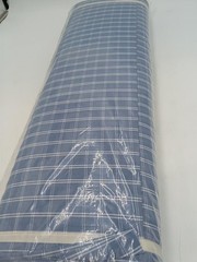 Seersucker Plaid Slate Blue Poly Cotton Fabric Bolt 25 Yards Apparel Clothing