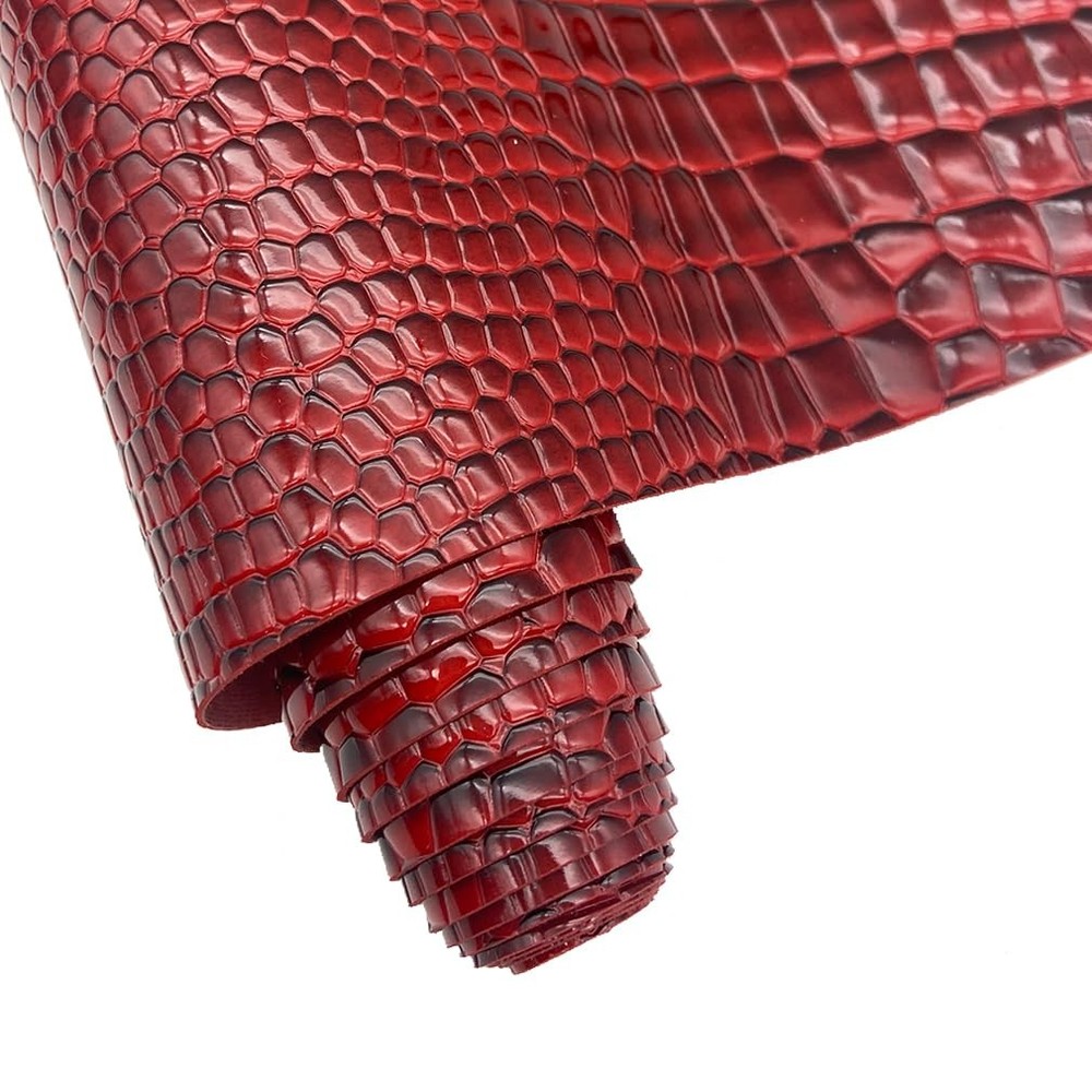 Embossed Alligator Synthetic PU Fabric, 12 X 54 Inch Crocodile Vinyl Faux Leathe