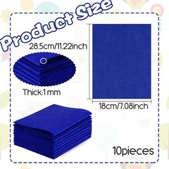 10Pcs Royal Blue Felt Fabric Sheets 7 x 11 for DIY Crafts Sewing Halloween