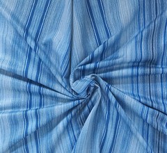 Blue Stripes Activewear Fabric by Yard Poly Spandex Fabric 4 Way Stretch 10/19