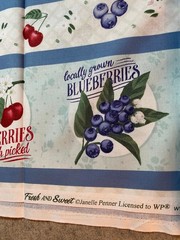 Border Stripe Fresh Sweet Fruit cotton fabric Wilmington prints Cherry BTY