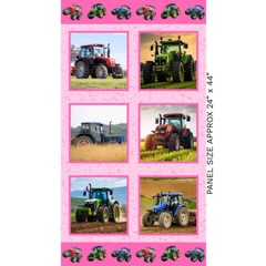 Patchwork Quilting Sewing Farmers Paradise Mixed Tractors Panel 63x110cm Fabric