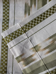 Lee Jofa Alexandra Ikat Leaf Designer Fabric Remnant 24 x 24″