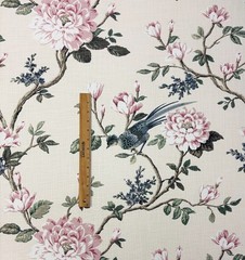 COVINGTON JOYBIRD 178 SILK BEIGE BIRD FLORAL MULTIPURPOSE FABRIC BY YARD 54″W
