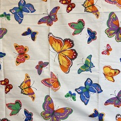 Vintage VIP Cranston Print Colorful Butterflies On White 24 X 37 Inch