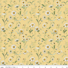 1/4 Yard 9×42 Riley Blake “Love Me More” Daisies Yellow Quilt Cotton