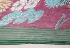 Sushila Vintage Dark Purple Scrap Saree Pure Chiffon Printed Branded Sari Fabric