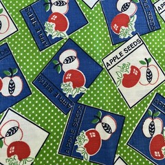 Green Polka Dot I Like You Apple Seeds Tossed 1974 P.P.S. Inc 2 Yards