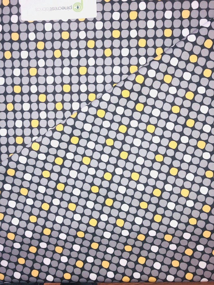 Modern Random Dots Print Poly/Spandex Fabric 4 Way Stretch – 2yds 60″ Grays Gold