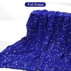 Sequin Fabric Bright Blue, 5 Yards Length 3.9 Ft Wide Velvet Fabric
