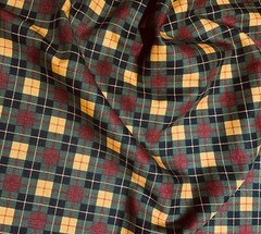 Plaid Fabric Material Perfect for face masks for men Tight weave