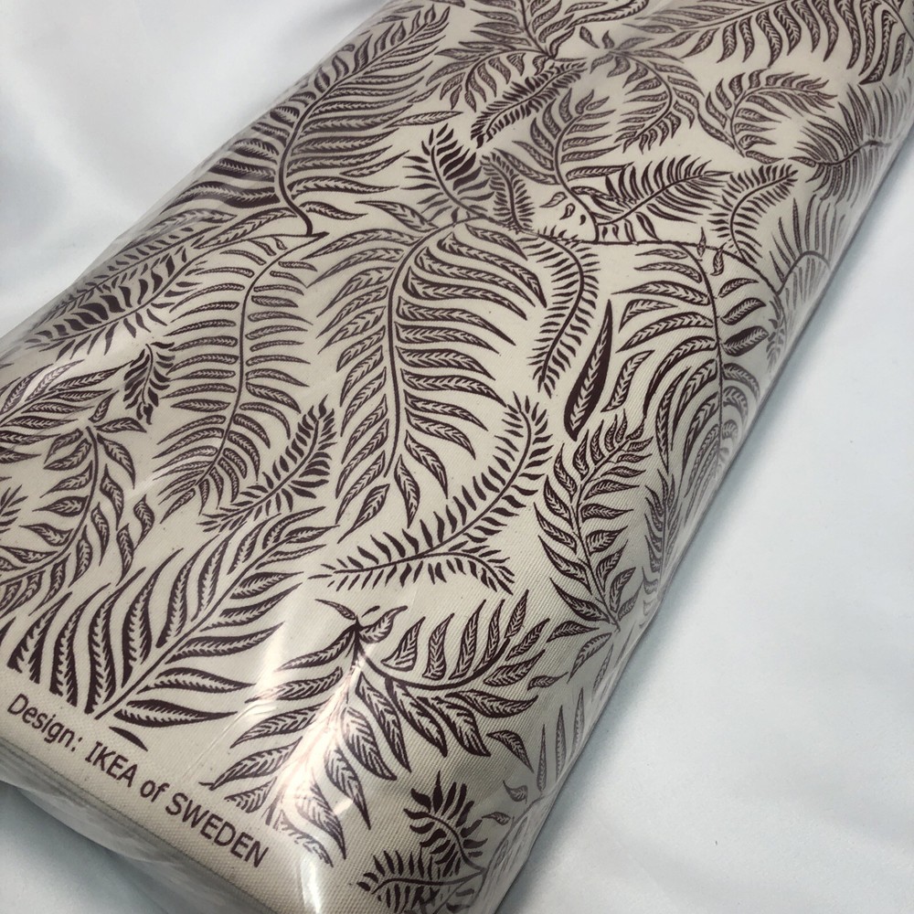 Ikea HAKVINGE Upholstry Fabric 604.765.80 Ivory With Red Fern Leaf Full Bolt