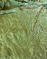 APPLE GREEN Floral Burnout Hand Dyed Silk Velvet Fabric