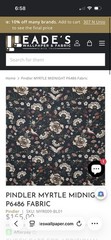 Pindler Myrtle Midnight P6486 Multicolor Floral Fabric, 3 1/3 Yards