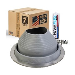 Fasteners Plus #7 Round Silicone Metal Roof Pipe Flashing Boot with Complete …