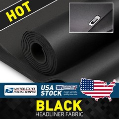 New Black Auto flat knit Headliner Fabric with Foam Backing Car DIY Replacement