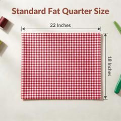 Inee Gingham Fat Quarters Fabric Bundles, Quilting Fabric for Sewing Crafting, 1