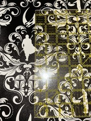 Star Wars Mandalorian Damask Inspired Vinyl Faux Leather 18×13 Inch Sheet