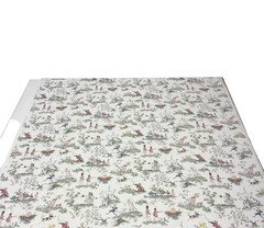 COVINGTON OVER THE MOON WHITE NURSERY RHYMES TOILE MULTIUSE FABRIC BY YARD 54″W