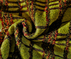 WOOL BLEND SAFRON YELLOW LUXURY CHUNKY BOUCLE BOLD CHECK MADE IN ITALY B149