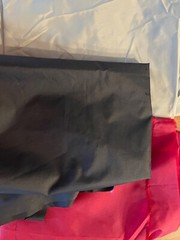 Fabric 4 pieces Lining type material Satin & taffeta feel red brown blac VINTAGE