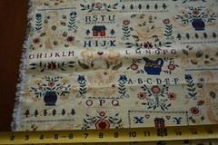 By 1/2 Yd, Vintage, Country School & Garden on Light-Yellow Quilt Cotton, B1211