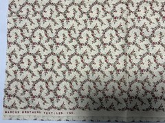 Vtg Marcus Brothers Textiles Inc Florals on Cream Cotton Fabric 36in x 44in