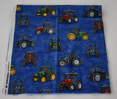 100% cotton fabric fat quarter MAKOWER UK 111 tractors RED GREEN YELLOW BLUE