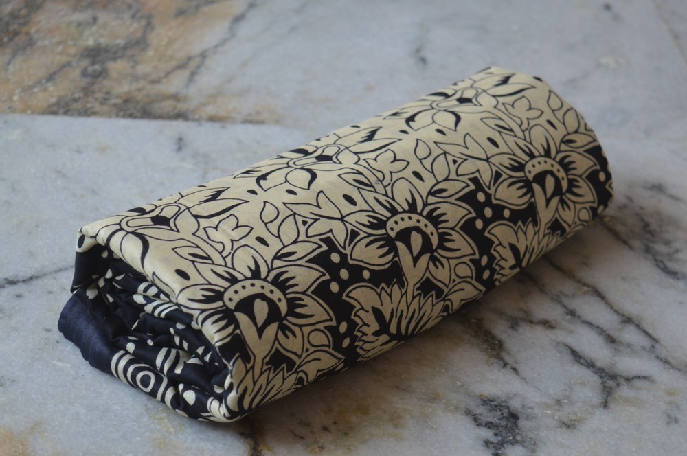 Black & Beige Hand Print Fabric 100% Cotton 20 Yard NO DUTY CHARGES 100%✅ZK-369