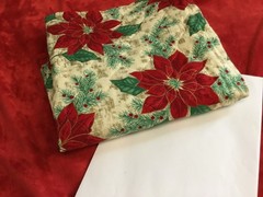 Dbl Side Pre-Quilted Fabric Large & Small Poinsettias Fabric Traditions 18×44”