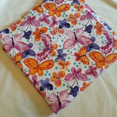 1 YD Joann Snuggle Soft Flannel Fabric Butterfly pink orange purple white 42″