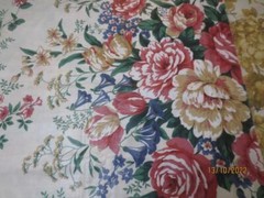 4 yds 32″ x 54″ vintage Waverly Florabunda Roses Collection Home Decor on Cream
