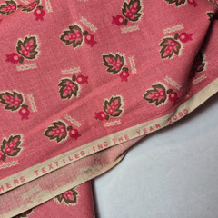 Brown and Pink Leaves on Pink Cotton Fabric Judie Rothermel Marcus Bros 3 Yards