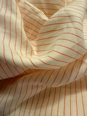 100% Flax Linen Fabric Yarn Dyed Dobby Red Stripe Off White Ground 58″ Wide