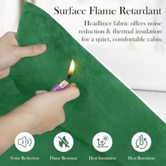 Suede Headliner Fabric, 54″ L×60″ W Car Headliner Material, Tela 54″x60″W Green