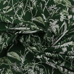 LACEFIELD DESIGNS GARDEN PARTY HUNTER GREEN FLORAL LINEN FABRIC BY THE YARD 54″W