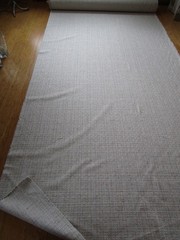Off White Tan Pink Blue Rust Upholstery Mingled Linen Cot. Blend Fabric 14 Yds