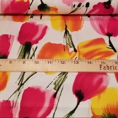 Spring is Sprung! Beautiful Watercolor Tulips Print on Cotton Stretch Shirting!