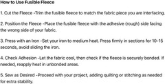 H.B.I. Medium Weight Fusible Fleece 12″ x 10yd 12 x 10Yd Weight, White