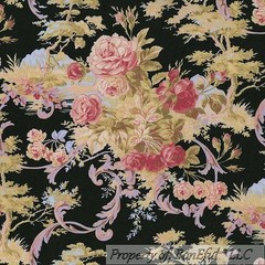 BonEful Fabric FQ Cotton Quilt B&W Black White Pink Dot Stripe Girl Damask Tile