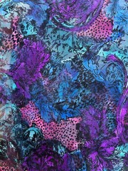 Multi color print soft chiffon Fabric By the Yard 46″ wide