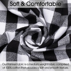 Black & White Plaid Cotton Flannel Fabric – 60″ Wide – Sold by the Yard and Bolt