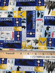 United States Military US Air Force 100% med cotton fabric by the yard #12 USAF