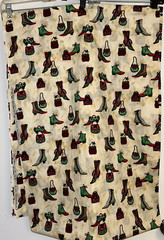Fabric Tradition 2005 VTG Victorian SHOES & HANDBAG XMas Glitter Sparkles Fabric