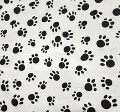 60″ Wide Dog Paw Print Fabric – 100% Polyester Pet Paw Pattern Fabric for Sewing