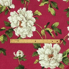 Jardin Floral FUCHSIA PINK Cotton Drapery Upholstery Pillow Cushion Fabric BTY