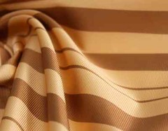 100%silk Light Yellow Brown Striped Silk Fabric By the Half Yard F451